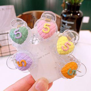 Acrylic Heart Numerical Hair Clamp