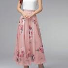 Floral Chiffon Long Skirt