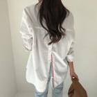 Hidden-button Slit-back Shirt