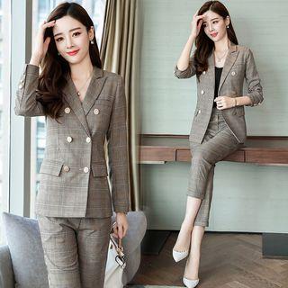 Set: Double Breasted Blazer + Straight Fit Pants