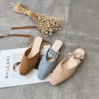 Lace Up Pointy Mules