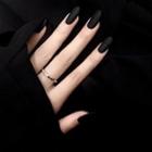 Frosted Faux Nail Patch Black - One Size
