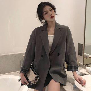 3/4-sleeve Blazer / Midi A-line Skirt