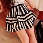 Striped Pleated Skirt