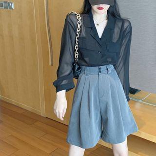 Plain Shirt / High-waist Shorts