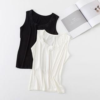 Lace Trim U-neck Tank Top