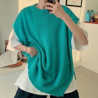 Elbow-sleeve T-shirt / Knit Vest