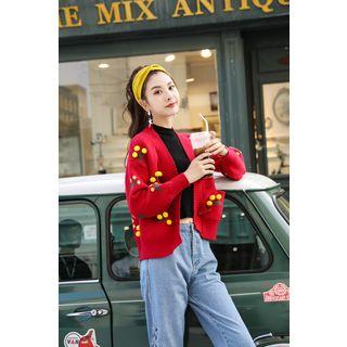 Floral Toggle Knit Jacket