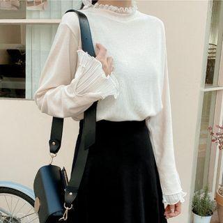 Frill-detail Ribbed Top