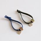 Rhinestone Heart Pendant Hair Tie