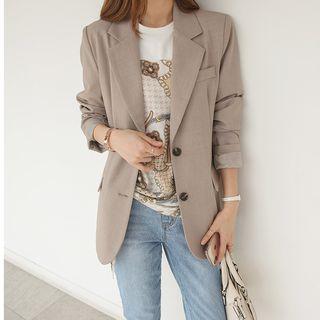 Notched-lapel Flap-detail Jacket