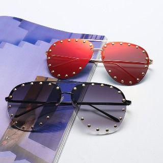 Studded Aviator Sunglasses