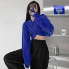 Stitched Button-up Cropped Sweater