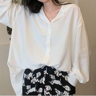 Hooded Button-up Plain Jacket