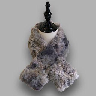 Faux Fur Scarf Gray - One Size