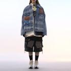 Smiley Face Print Denim Jacket