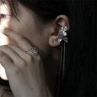 Flower Stainless Steel Cuff Earring 1 Pc - Silver - One Size