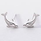 925 Sterling Silver Dolphin Earring 1 Pair - Dolphins - Silver - One Size