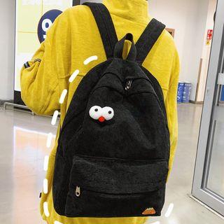 Cartoon Eye Corduroy Backpack