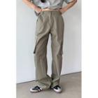 Band-waist Cargo Wide-leg Pants