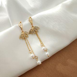 Faux Pearl Fringed Earring 925 Sterling Silver - As Shown In Figure - One Size