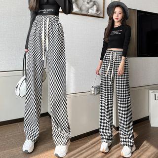 High Waist Patterned Wide Leg Pants