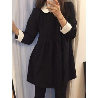 Contrast-trim Pintuck-trim Minidress