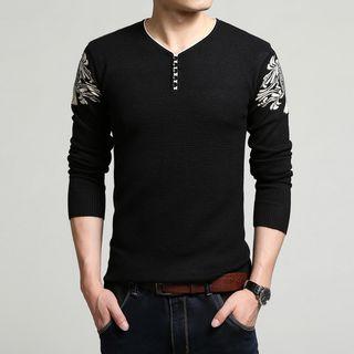 Long-sleeve Jacquard Knit Top