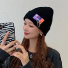 Chained Applique Knit Beanie