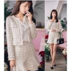 Set: Check Jacket + A-line Skirt