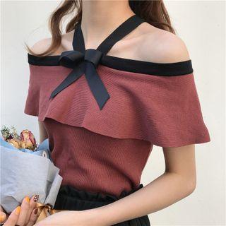 Bow Cold Shoulder Top