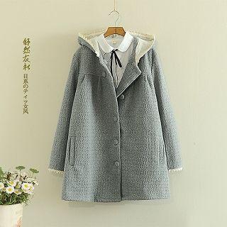 Lace-trim Hooded Coat