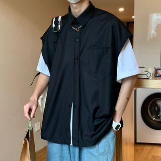 Sleeveless Pocket Detail Shirt