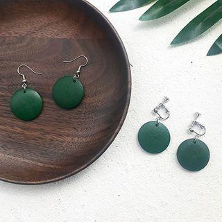 Wooden Disc Earring