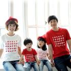 Family Matching Lettering Short Sleeve T-shirt
