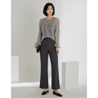 See-through Cable-knit Top