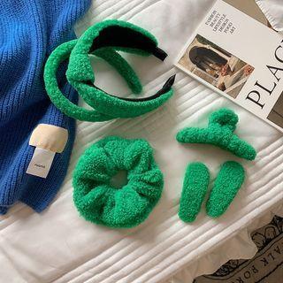 Fleece Head Band / Hair Claw / Hair Clip / Scrunchie / Set