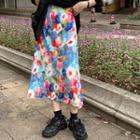 High Waist Floral A-line Skirt Floral - One Size