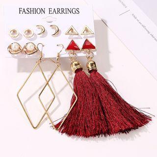 6 Pair Set: Alloy Earring (assorted Designs) 01 - 11710 - Set - Gold - One Size