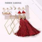 6 Pair Set: Alloy Earring (assorted Designs) 01 - 11710 - Set - Gold - One Size