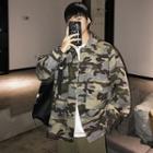 Loose-fit Embroidered Camo Jacket