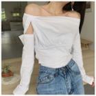 Cut-out Sleeve Off-shoulder Top