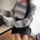 Gradient Cable-knit Cropped Top