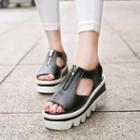 Platform Zip Sandals