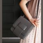 Faux-leather Flap Plain Cross Bag