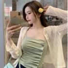 Lace Slim-fit Light Jacket / Slim-fit Camisole Top
