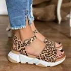 Platform Leopard Print Strap Sandals