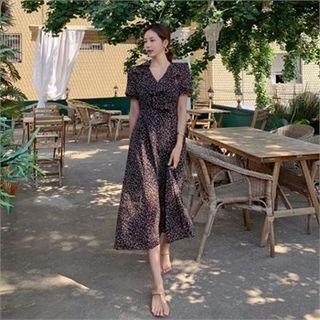 Ruffled Chiffon Maxi Dress Black - One Size