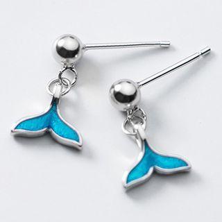 925 Sterling Silver Mermaid Tail Drop Earring