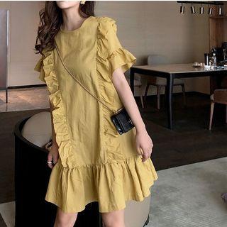 Ruffle-trim Short-sleeve Dress